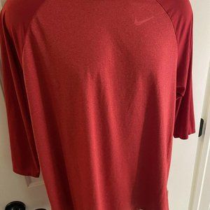 NIKE Dri Fit Athletic Cut Red Raglan Style Workout